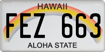 HI license plate FEZ663