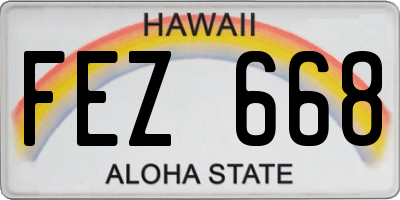 HI license plate FEZ668