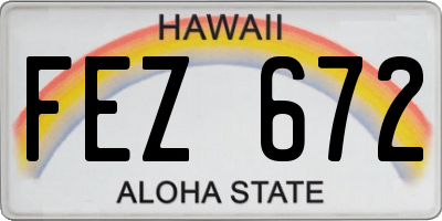 HI license plate FEZ672