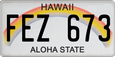 HI license plate FEZ673