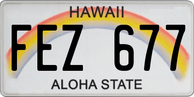HI license plate FEZ677