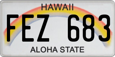 HI license plate FEZ683