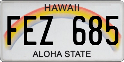 HI license plate FEZ685