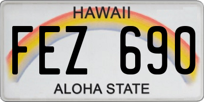 HI license plate FEZ690