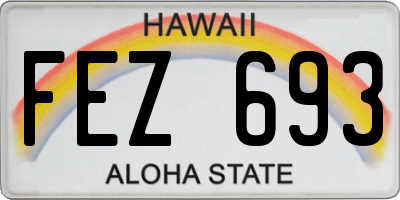 HI license plate FEZ693