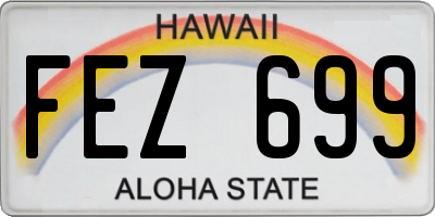 HI license plate FEZ699