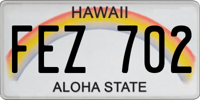 HI license plate FEZ702