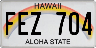 HI license plate FEZ704