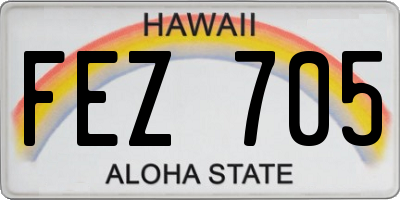 HI license plate FEZ705