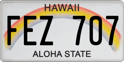 HI license plate FEZ707