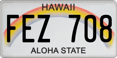 HI license plate FEZ708