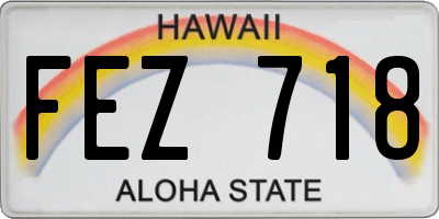 HI license plate FEZ718
