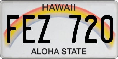 HI license plate FEZ720