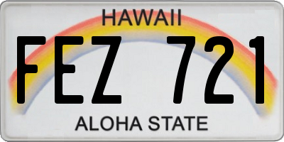 HI license plate FEZ721