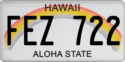 HI license plate FEZ722
