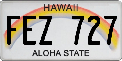 HI license plate FEZ727