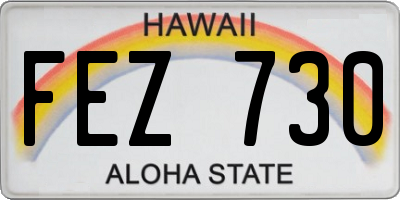 HI license plate FEZ730