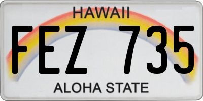 HI license plate FEZ735