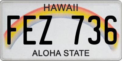 HI license plate FEZ736