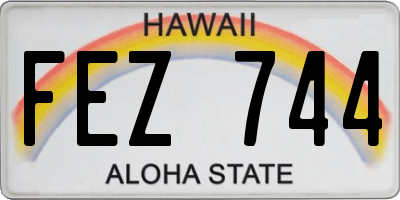 HI license plate FEZ744