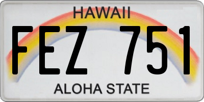 HI license plate FEZ751