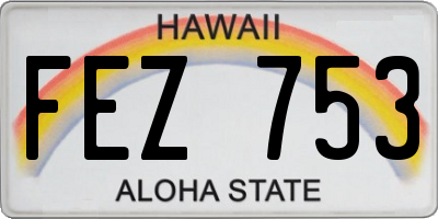HI license plate FEZ753