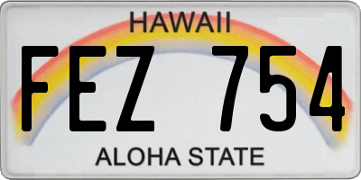 HI license plate FEZ754