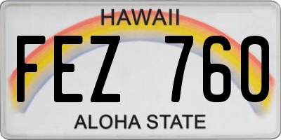 HI license plate FEZ760