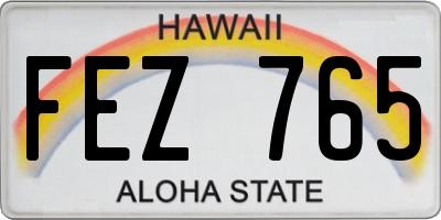 HI license plate FEZ765