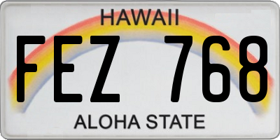 HI license plate FEZ768