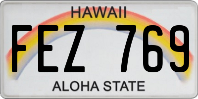 HI license plate FEZ769