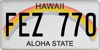 HI license plate FEZ770