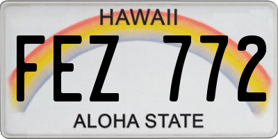 HI license plate FEZ772