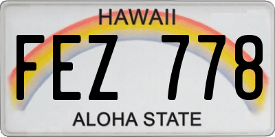 HI license plate FEZ778