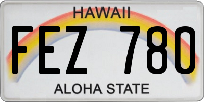HI license plate FEZ780