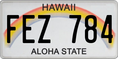 HI license plate FEZ784