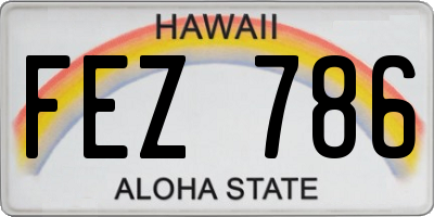 HI license plate FEZ786