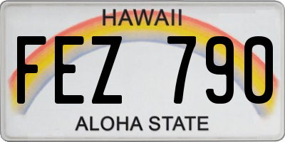 HI license plate FEZ790