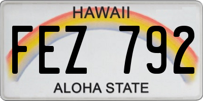 HI license plate FEZ792