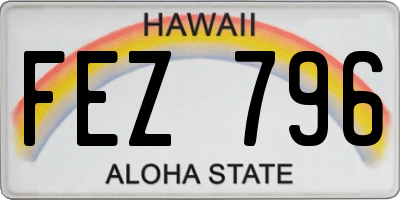 HI license plate FEZ796