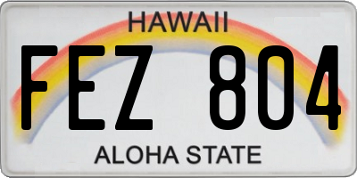HI license plate FEZ804