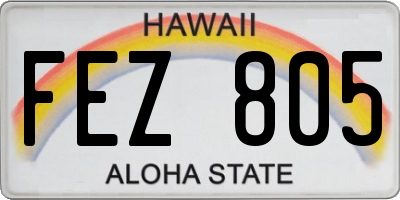 HI license plate FEZ805