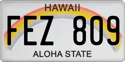 HI license plate FEZ809