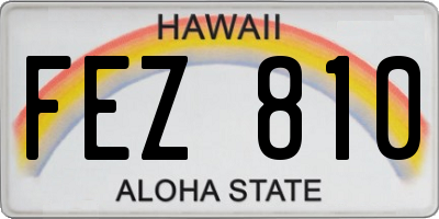 HI license plate FEZ810