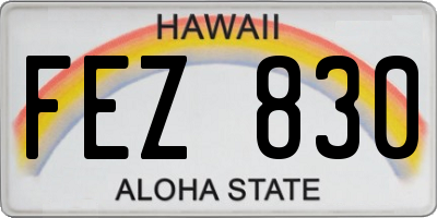 HI license plate FEZ830