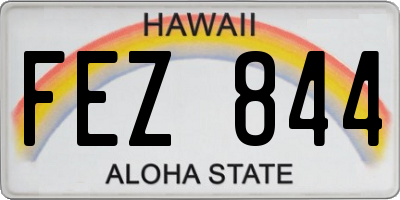 HI license plate FEZ844