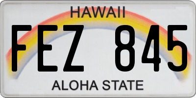 HI license plate FEZ845