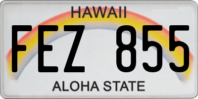 HI license plate FEZ855