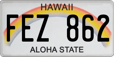 HI license plate FEZ862