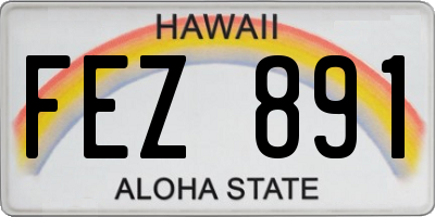HI license plate FEZ891